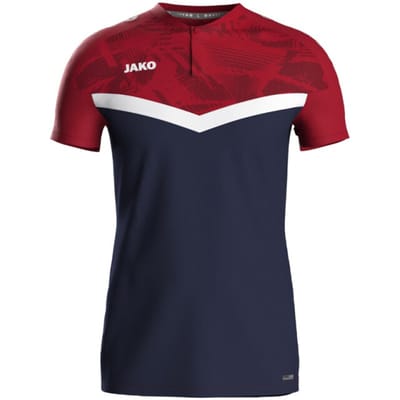 Jako Iconic Polo Heren - Marine / Chilirood | Maat: S