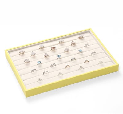 Dailygoody - Sieraden Box - Opbergdoos voor Kettingen en Armbanden - Geel - Organiseren van Ringen en Oorbellen - Ruimtebesparend - Geschikt voor Sier...