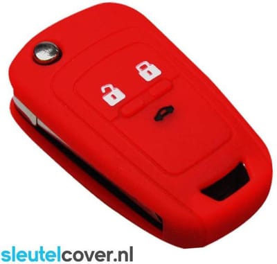 Autosleutel Hoesje geschikt voor Chevrolet - SleutelCover - Silicone Autosleutel Cover - Sleutelhoesje Rood