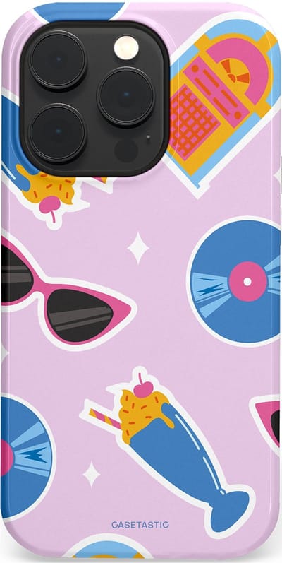 Casetastic Hoesje Geschikt voor Apple iPhone 14 Pro Magsafe - Stijlvolle Beschermende Duo-layer Case - Jukebox vibes