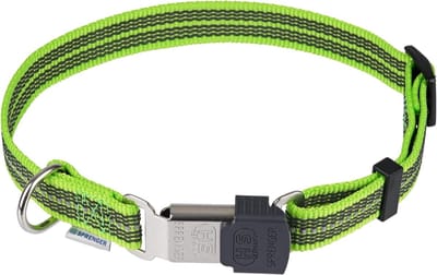 Reflecterende verstelbare halsband voor honden - Lichtgroen, 30-45 cm
