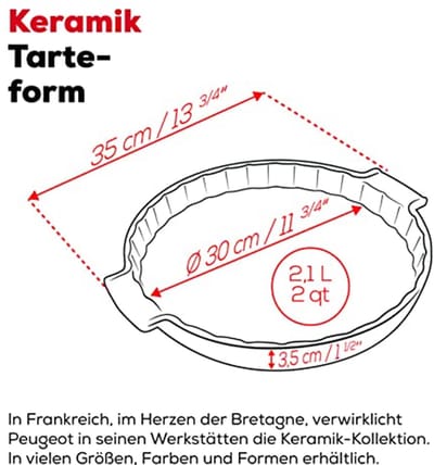 Traditionele keramische cakevorm 28 cm - Ecru