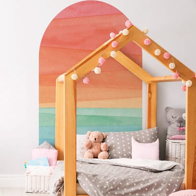 Voorgelijmd vliesbehang met gigantische muurschilderingen - REGENBOOGBOOG - 150x90cm
