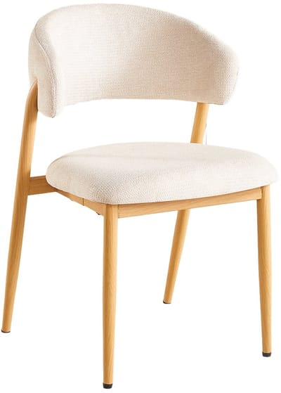 Eetkamerstoel Japandi Fabian beige lichtbruin poten japanse stijl eetstoel zetel