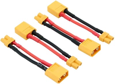 Dailygoody - Male XT60 naar Female XT30 Connector Adapter - 4 Stuks - 16awg Draad - Handig voor Lader - 5cm Draadlengte - Geschikt voor Hobbyge..