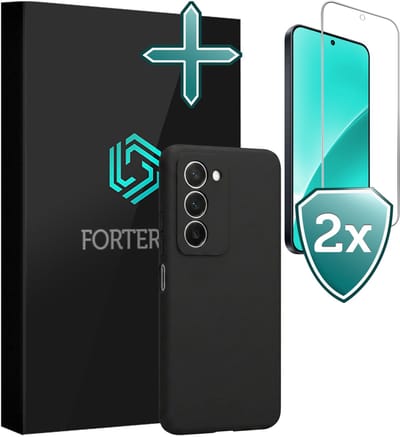 Hoesje Met 2x Screenprotector - Geschikt voor Xiaomi 15 - Sterk & Shockproof - Telefoon Hoes - Back Cover - Siliconen Case - Zwart