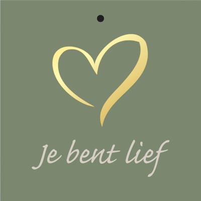 Cadeaukaartje - “Je bent lief” - 20 Stuks - 7mm x 7mm - Wenskaartje - Met boorgaatje - Serie: GOLDY - Metallic goud relief - Kadokaartjes