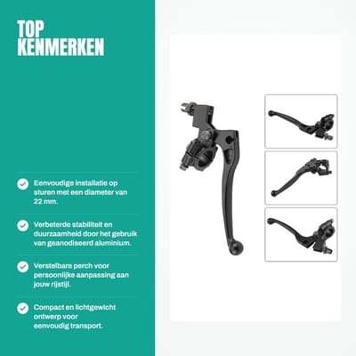 Dailygoods- Koppelingshendel Opvouwbaar - Houder - Verstelbare Perch - Geanodiseerd Aluminium - 22mm Stuurdiameter - Geschikt voor 50-125 Dirt Pit Bike - Koppelingsmechanisme