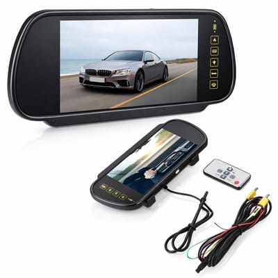 Dailygoods- Achteruitrijcameramonitor 7 Inch - LCD-display - AV1/AV2 Video-interface - Eenvoudig te installeren - Compatibel met voertuigen - Automatische omkering - Achteruitrijcamera