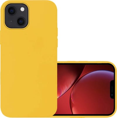 Hoesje - Geschikt voor Apple iPhone 13 Mini - Sterk & Shockproof - Hoes Cover - Siliconen Case - Geel