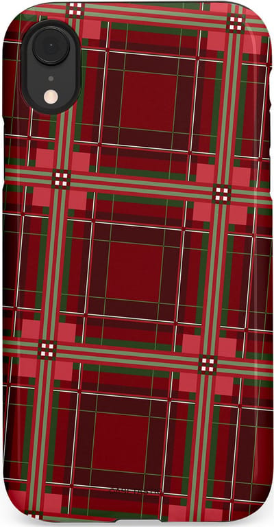 Casetastic Hoesje Geschikt voor Apple iPhone Xr - Stijlvolle Beschermende Duo-layer Case - Schots Ruit Rood - Tartan Royal Stewart Plaid