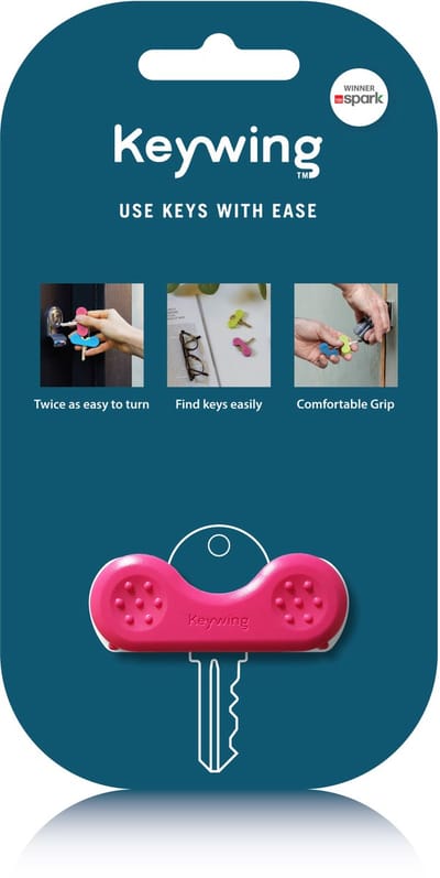 Keywing sleutelhulp Nieuw model - roze - hulpmiddel voor artritis - betere grip - meer kracht