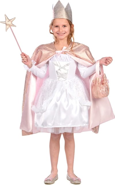Vegaoo - Roze gouden prinsessencape en accessoires voor kinderen