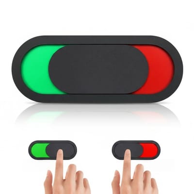 Dailygoods- Zichtwerend Bord - Rond Vrij/Bezet - 9,9 x 4,1 cm - Minimalistisch Ontwerp - Intuïtieve Kleurherkenning - Ongestoorde Privacy