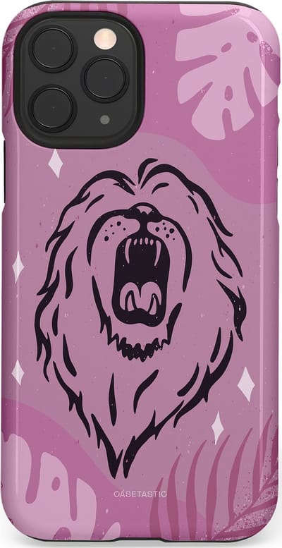 Casetastic hoesje geschikt voor Apple iPhone 11 Pro - Dubbellaagse bescherming - Trots en vurig - Fashion Case - Lila Lichtroze Donkergrijs