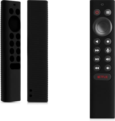 kwmobile hoes geschikt voor Nvidia Shield TV pro/4K HDR - Siliconen anti-slip hoes voor afstandsbediening in zwart