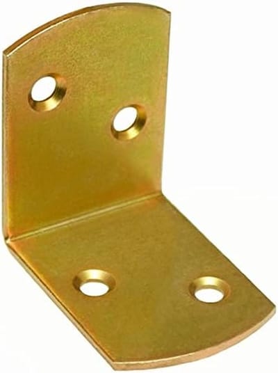 10 Stuks Hoekijzer Verbindingen 40x40x30mm - Geel Verzinkt Hoekprofiel voor Hout en Metaal