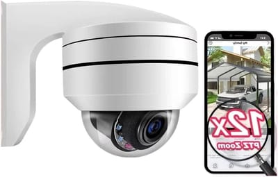 PTZ Camera Outdoor - IP Camera Beveiliging - Woning Beveiligen - 12x Optische Zoom - 8MP 4K - Wit