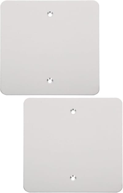 Blindplaat Set - Afdekplaten - Wandafwerking - Roestvrij Staal - 12x12 cm - Zilver