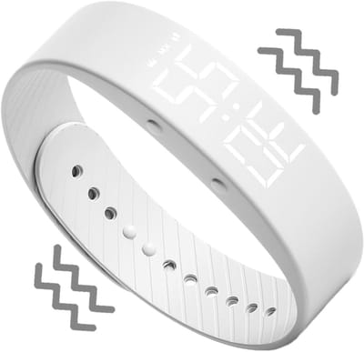 Alarm Horloge - Vibrerend Polsalarm - Stil Wakker Worden - Waterdicht Siliconen - 8.4cm Breed - Wit