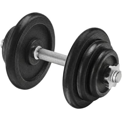 JOYFURNOS Gietijzeren Dumbbells 20 kg Halterschijven, Verstelbaar voor Fitness, Geschikt voor Mannen en Vrouwen - Zwart