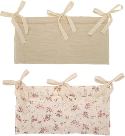 Baby Boxopbergtas - 2 stuks 20*39cm - Baby Boxzak - Boxopberger - Boxopbergzak - Luiertas Organizer Box - Hydrofiel Katoen - Boxzak Organiser voor Ledikant, Peuterbed & Kinderkamer - Opbergzak voor Speelgoed, Knuffels & Kleertjes