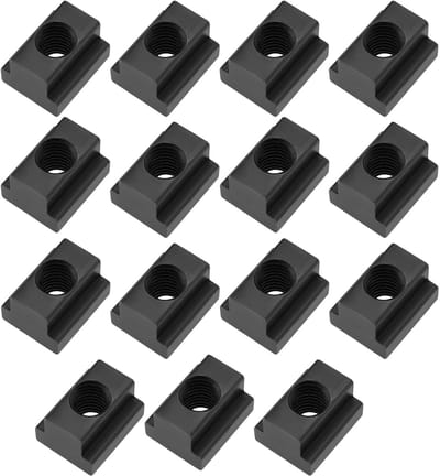 Dailygoods- T-slot Moer 15 Stuks - M10 - Koolstofstaal - Zwart - Duurzaam - Voor T-slot Rails - Sleufmoer