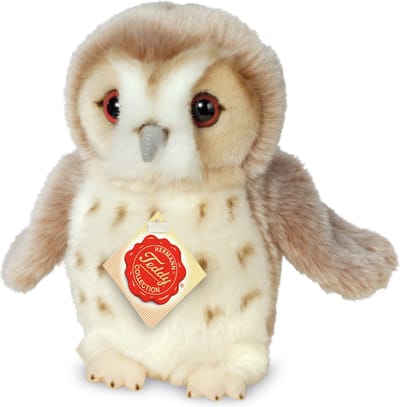 Hermann Teddy Knuffeldier Uil - zachte pluche stof - premium knuffels - beige/wit - 20 cm - Uilen