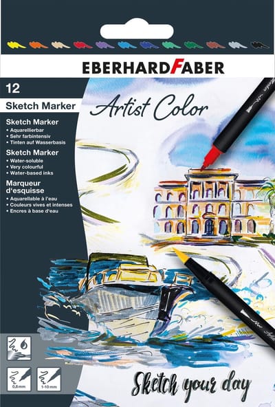 Eberhard Faber sketch markers - Artist Color - 12 stuks - assorti - EF-558212