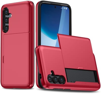 Coverup Hoesje - Geschikt voor Samsung Galaxy S25 FE Hoesje - Coverup Hybrid Card Slider Back Cover - Rood