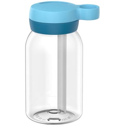 Mepal Drinkfles met rietje Campus - 450 ml - Waterfles kinderen - Lekdicht - Hygiënische draaideksel - Cool blue