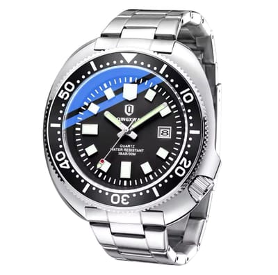 Mpariz Herenhorloge - Mannen - Zilveren Polsband - Zilver en Zwart - Horlogedoos - RVS - Waterdicht - Lichtgevend