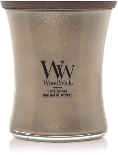 WoodWick - Precious Metals - Cypress Ore - Medium Geurkaars - Nikkel