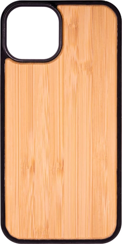 Houten Telefoonhoes Geschikt Voor Iphone 14 - Houten Telefoonhoes - Houten Case - Bamboo Hout - Zwart - Beschermende Bumper