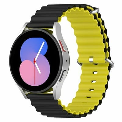 By Qubix - Ocean Style bandje - Zwart / geel - Geschikt voor Xiaomi Redmi Watch 5 Active / Redmi Watch 5 Lite