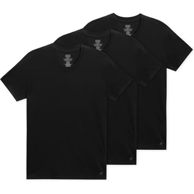Scotch & Soda 3pk Mens Ultra Soft V-neck Tee Underwear Black Größe: S | Basic T-Shirts Outlet | Herren | Schwarz