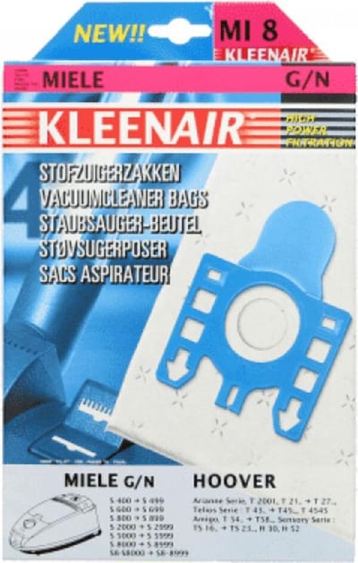 Kleenair Microvezel stofzuigerzakken - Langdurig zuigvermogen - 5-lagen systeem - 4 zakken + 1 filter