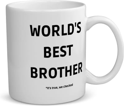 Akyol - world's best brother it's true we checked koffiemok - theemok - Broer - werelds beste broer - verjaardag - cadeautje voor broer - broer artikelen - kado - geschenk - 350 ML inhoud