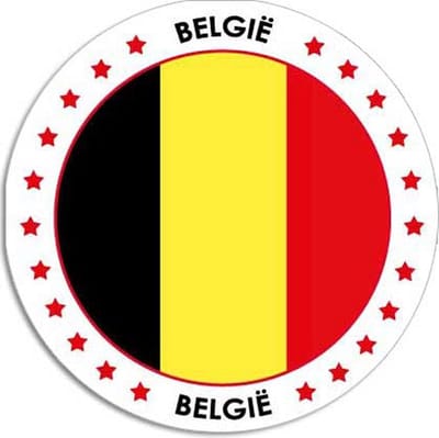 Vlag van Belgie stickers - 10x - rond - D14,8 cm - Belgische vlag - Landen thema decoratie - feestartikelen - versieringen - supporters