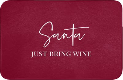 Badmat 60x40 cm - Antislip - Santa - Wine - Rood - Kerst - Kerstman - Badmatten voor badkamer - Badkamermat - Douchemat - Badkamer mat