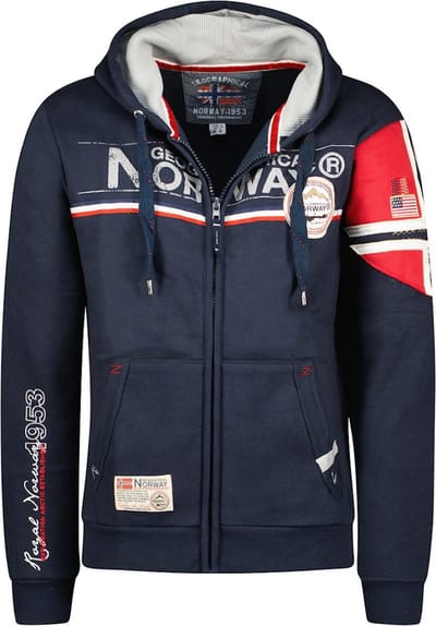 Faponie Vest Met Capuchon En Rits Blauw Geographical Norway - S