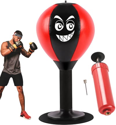 Boxing Machine - Boksmachine - Muzikale Boxmachine - Bureau Slagbal, voor Volwassenen en Kinderen, Sterke Vacuümzuiger, Stressverlichting voor Bureau en School