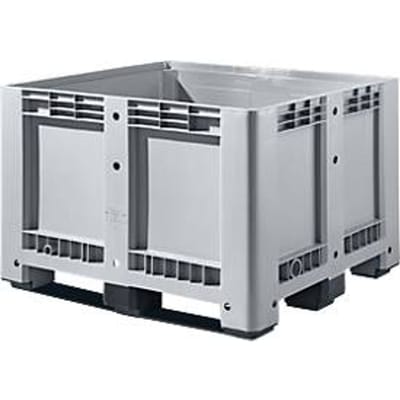 Grote stapelbare transportcontainer, met 3 sleden, gesloten, L 1200 x B 1000 x H 760 mm, 610 liter