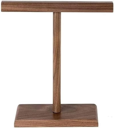 Hoofdtelefoonhouder - Standaard Koptelefoon - Bureau Organiseren - Massief Houten Basis - 28 cm Hoog - Walnoot