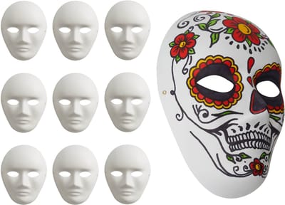 Matana – 10 Witte Kartonnen Maskers – Beschilderbaar – Voor DIY Kostuums, Feesten & Knutselen