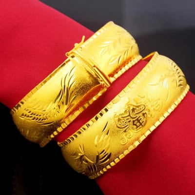 Bruiloft Set Zand Goud Sieraden Sieraden Nieuw Dunne Sectie Fijne Zand Simulatie Verguld Draak en Feniks Armband Bruid black