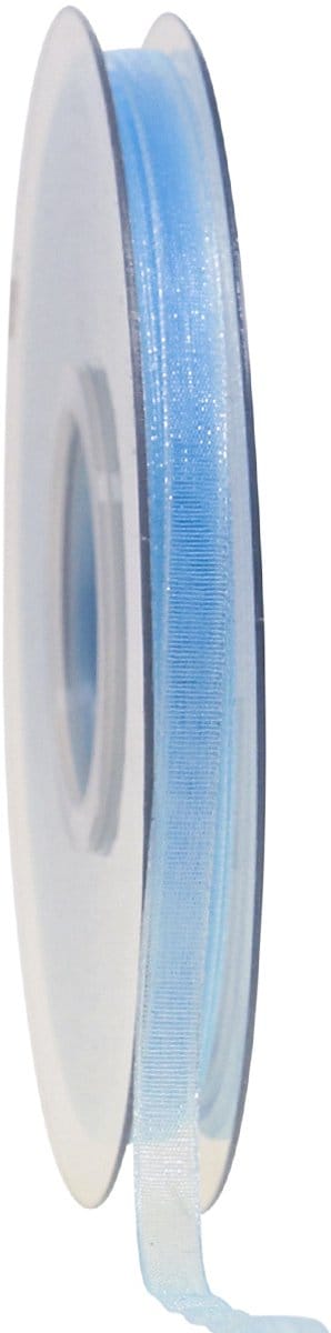Organza lint cadeaulint lichtblauw lint blauw zelfkant 6mm 50m