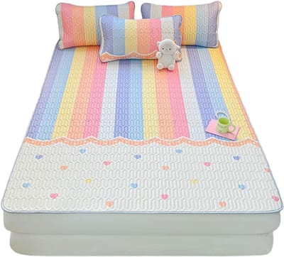 Jojoy - Kinderbeddengoed Set - Regenboog Dekbedovertrek - Beddengoedset - Rainbow Thema - DUODREAM