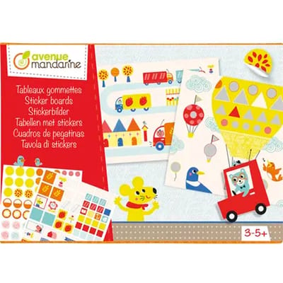 Creatieve doos met stickers vervoer Avenue Mandarine