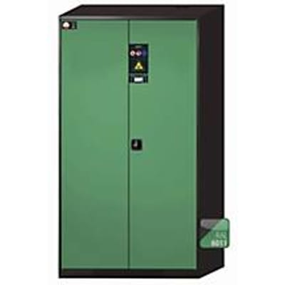 asecos CS-CLASSIC-F chemische voorraadkast, scharnierende deuren, reseda groen front, B 1055 x D 520 x H 1950 mm